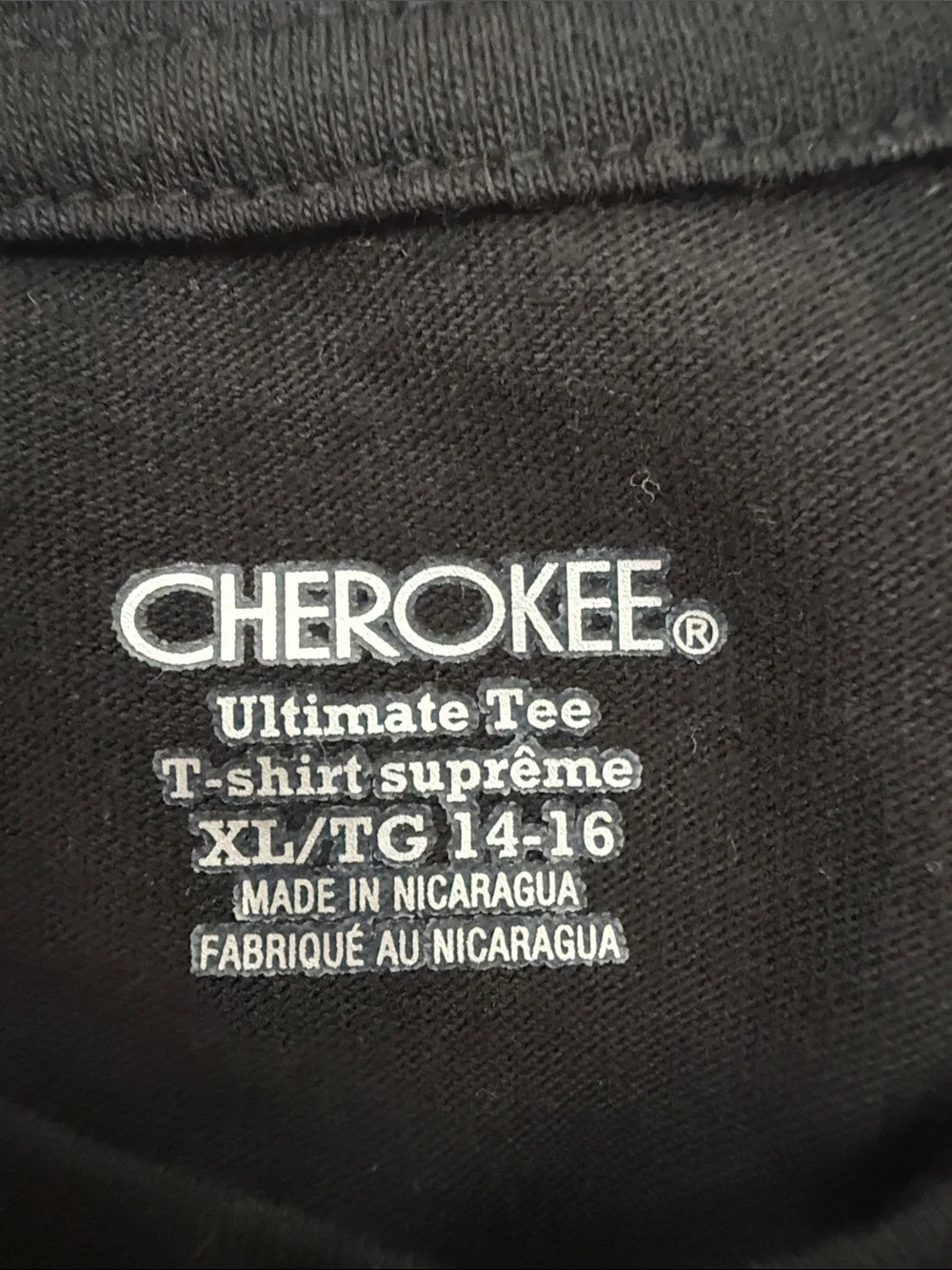 Cherokee Girls Classic Black Short Sleeve Crewneck Tee